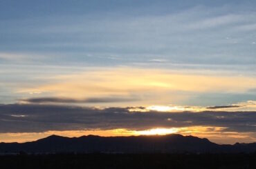 A sunrise over the mountains in east New Mexico viewed from Interstate 10.